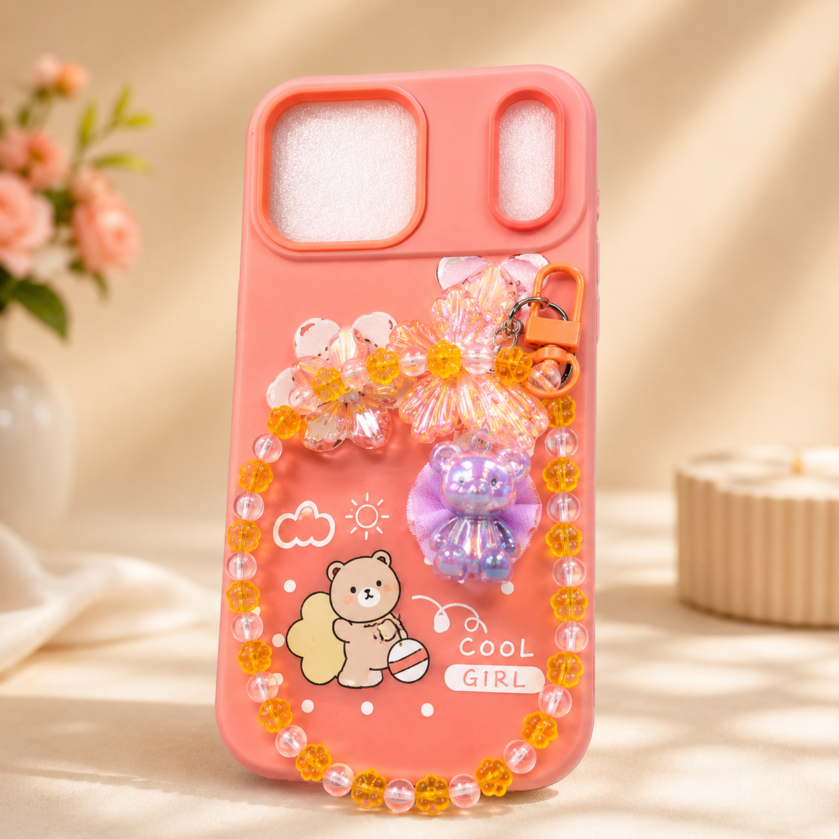 Orange charm phone case
